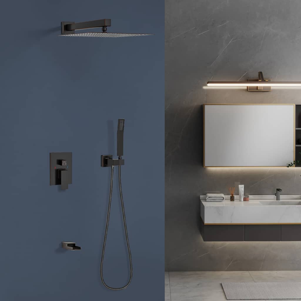 Topcraft 12-Inch Wall Mounted Square Shower System with Rough-in Valve - 12*12