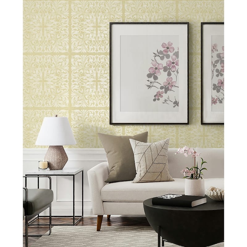 Seabrook Designs Bellamy Classical Tile Unpasted Wallpaper