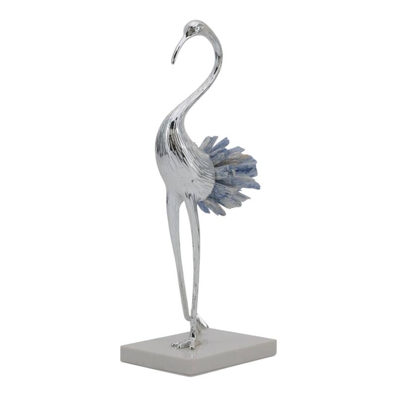 Metal Kyanite Decorative Object Bird Sculpture Handcrafted Accent