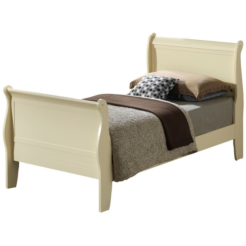 Louis Philippe Twin Sleigh Bed with Headboard and Footboard