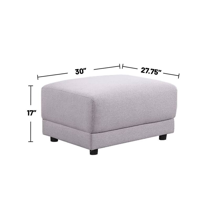 Reversible L-Shape Sectional Sofa with Ottoman in Light Gray