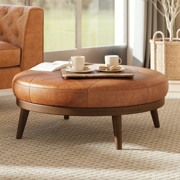 slide 2 of 57, Poly & Bark Gio Ottoman - Full Grain Genuine Italian Leather