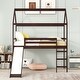 preview thumbnail 2 of 20, Twin Loft Bed With Slide, House Bed With Slide,Gray