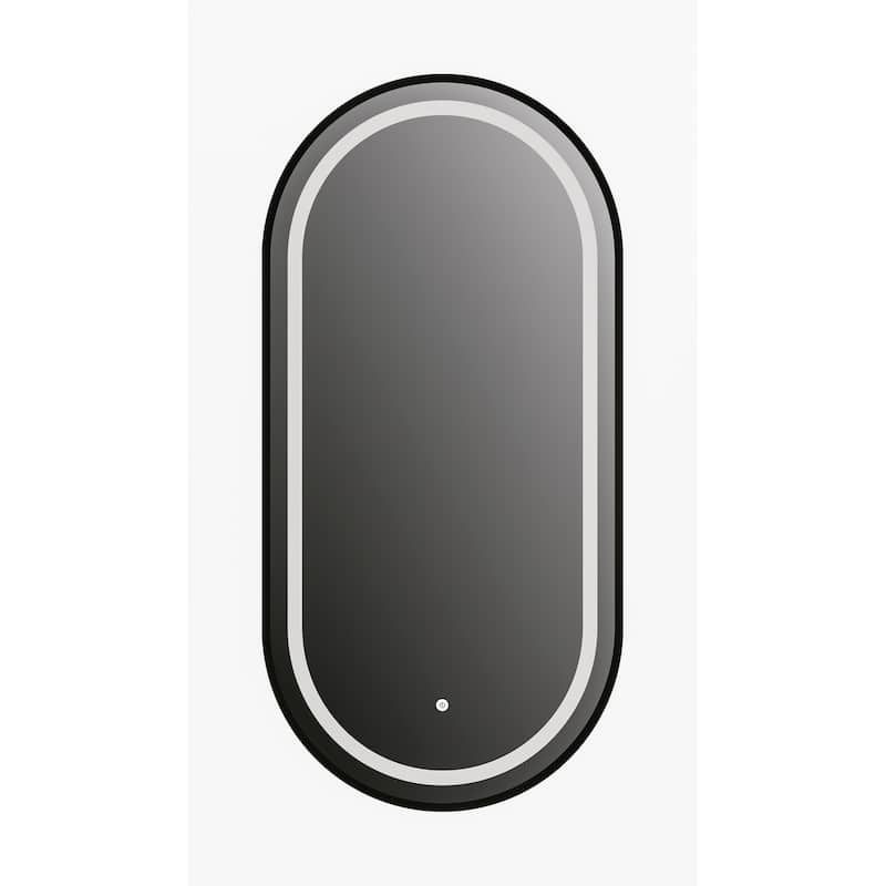 Vanity Art 18" x 36" LED Lighted Wall Mounted Mirror - 18" x 36" - Black