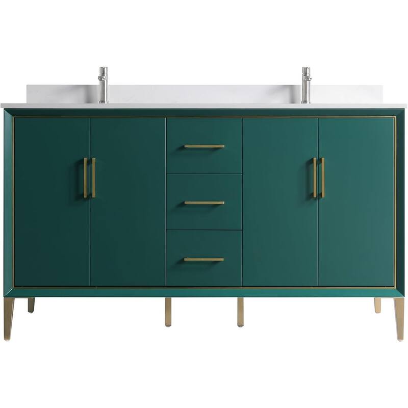 VSD Freestanding Shaker Bathroom Vanity with Cultured Marble Sink