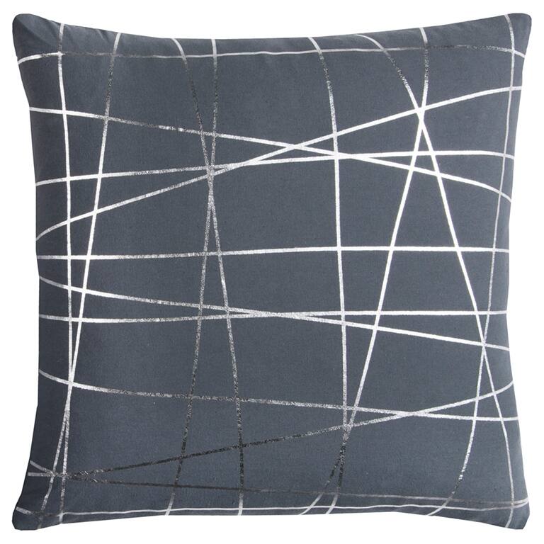 Rachel Kate Grey Abstract Cotton Casement Throw Pillow