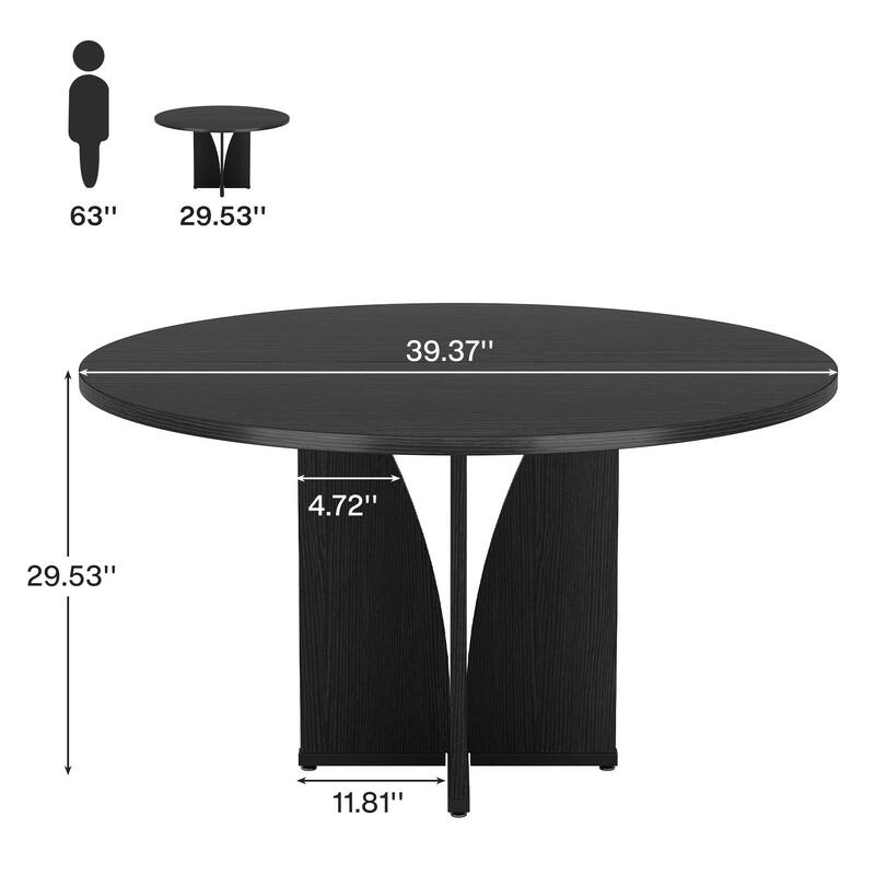 39" Round Conference Table for 4, Multi-Purpose Round Office Table