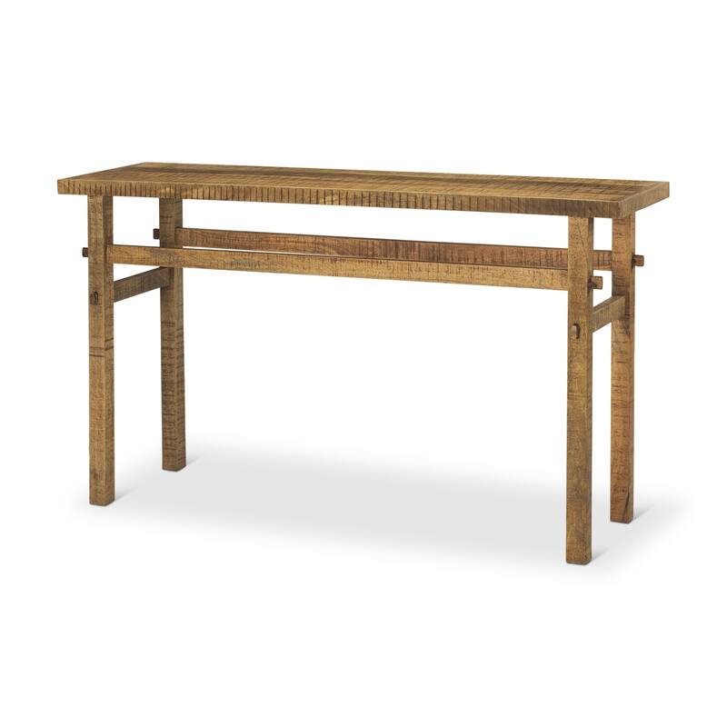 HomeRoots 54" Brown Solid Wood Distressed Console Table - 54' X '30' X '16