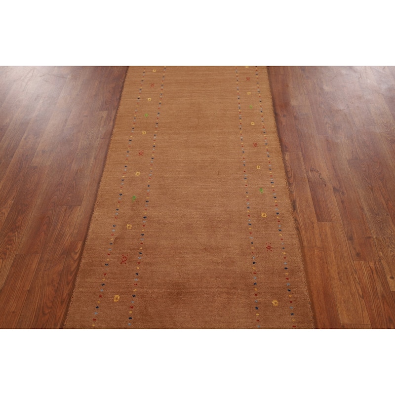 Tribal Gabbeh Oriental Runner Rug Hand-Knotted Wool Carpet - 2'3"x 9'4"