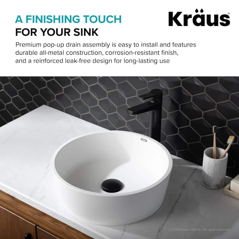 KRAUS Pop-Up Drain for Vessel Bathroom sink