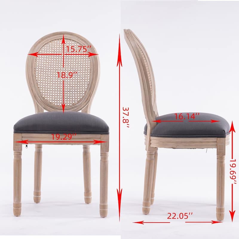 French Style Solid Wood Dining Chair Set of 2
