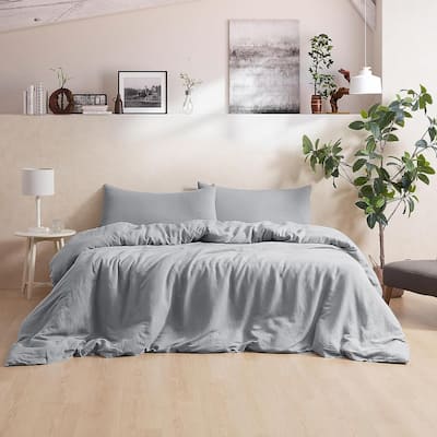 Dark Sky Reserve® - Bamboo Linen Oversized Duvet Cover - Portugal Made - Distressed Gray