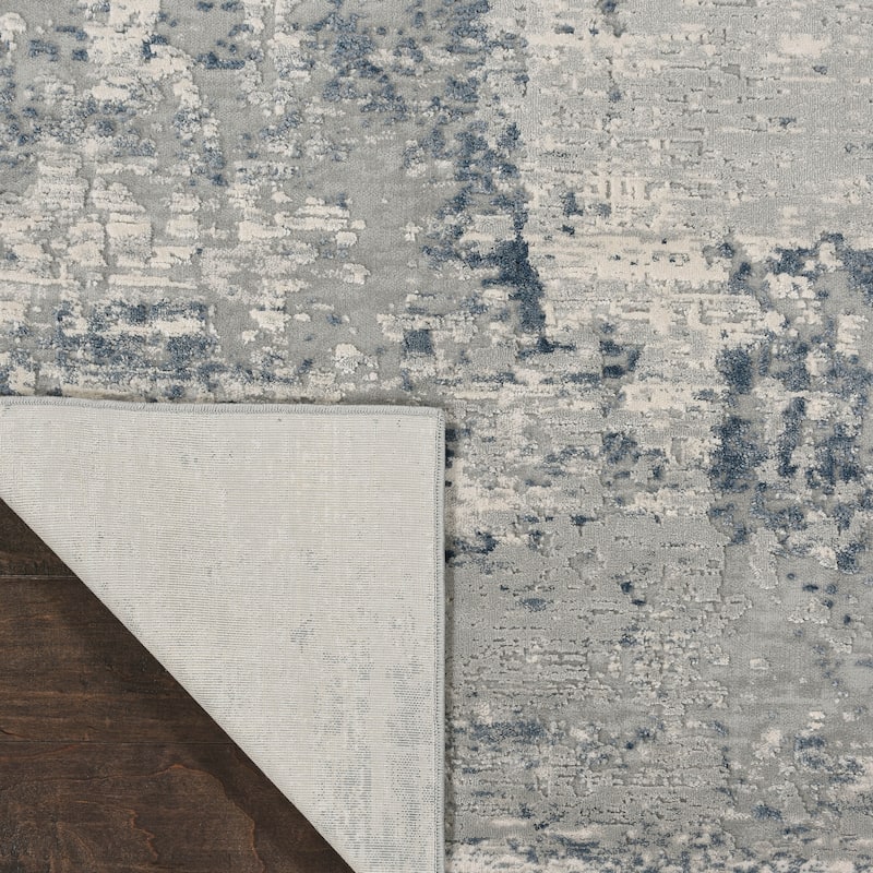 Copper Grove Nurnberg Modern Abstract Blue/Ivory Ombre Area Rug