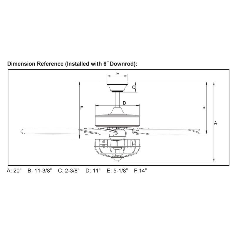 Bellevue 48" 5 Blade LED Ceiling Fan