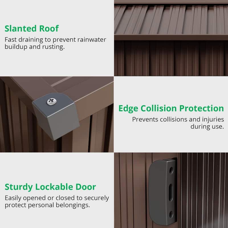 Outdoor Storage Shed, with Sloped Roof & Lockable Door