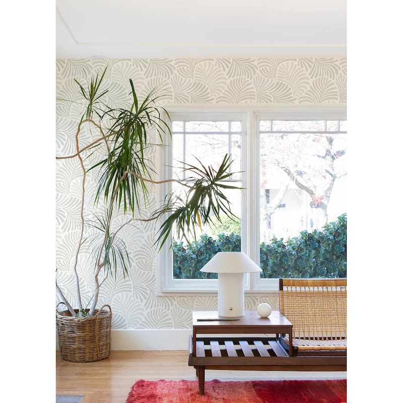 A-Street Prints Trousdale Neutral Fanning Flora Wallpaper