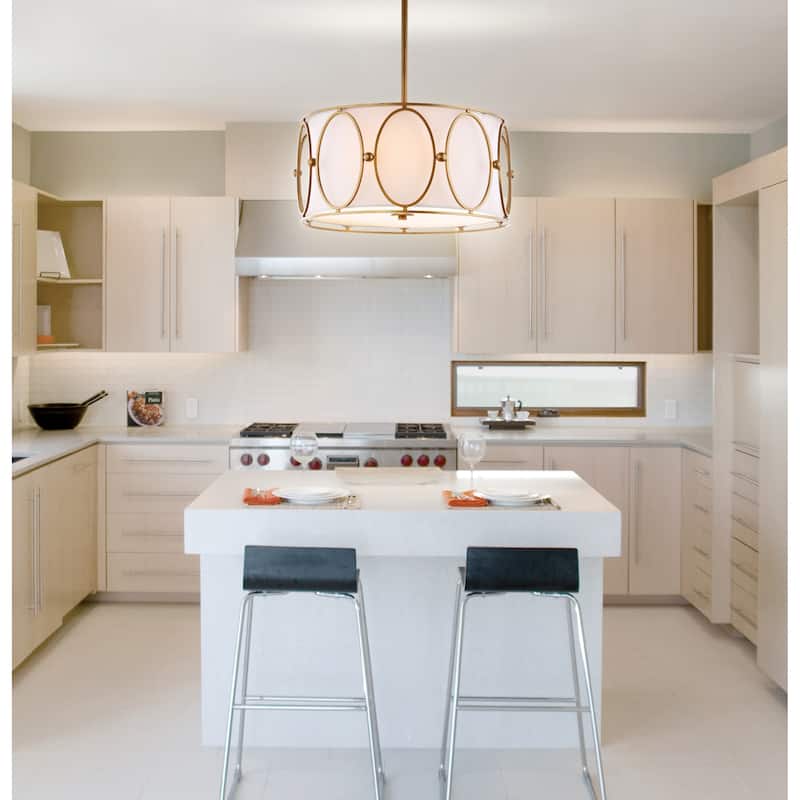 Caleb 3-Light Metal LED Pendant, by JONATHAN Y - 19"