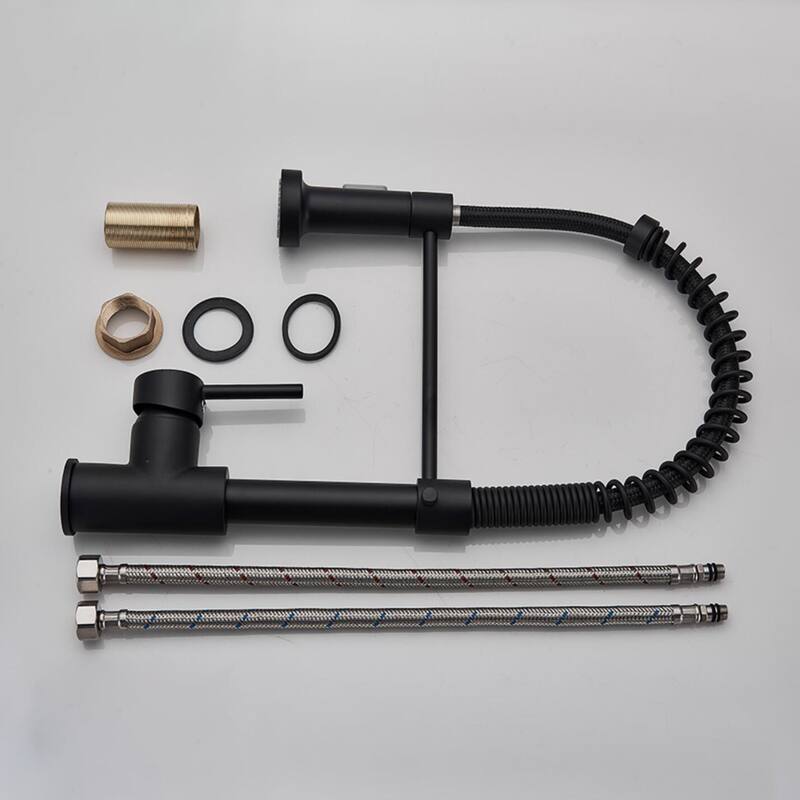 Single Handle Deck Mounted Spring Neck Pull Down Kitchen Faucet