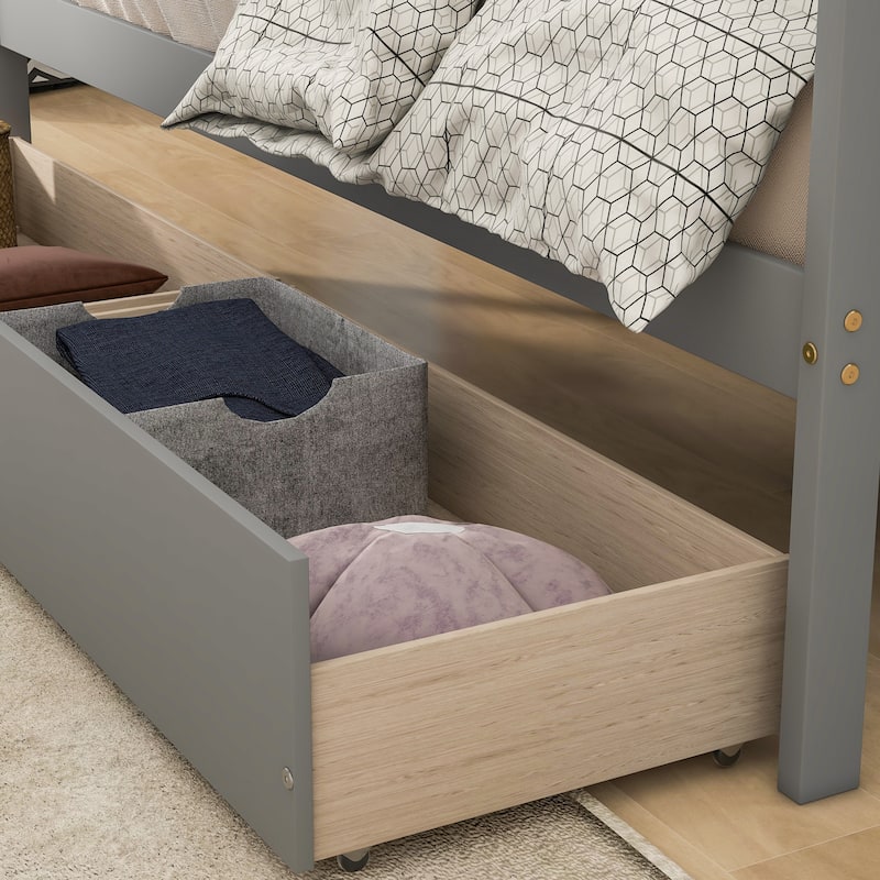 Bunk Bed with 2 Drawers and Staircases