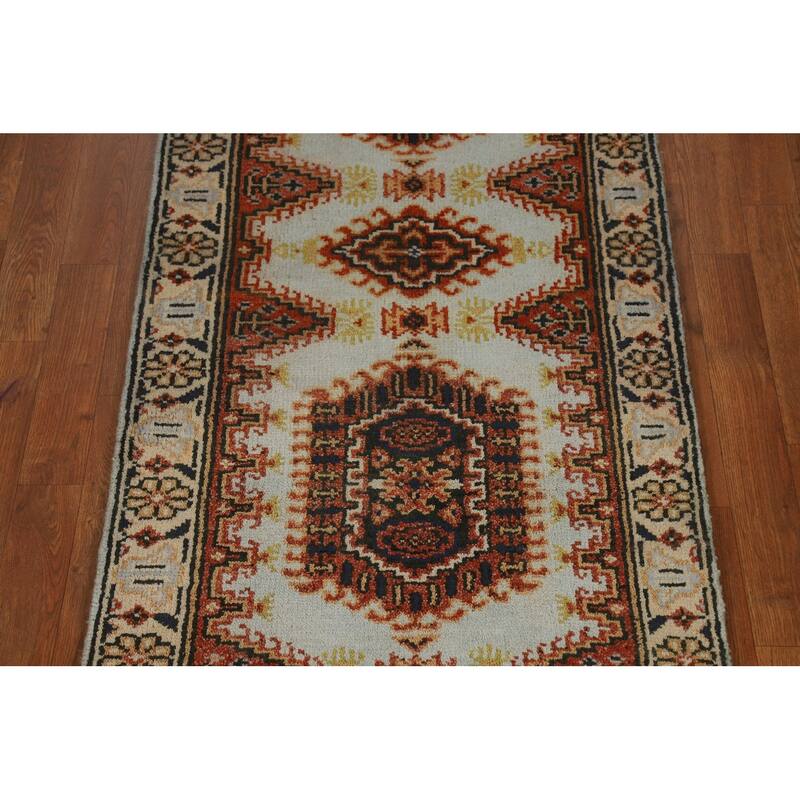 Viss Indian Runner Rug Hand-Knotted Traditional Wool Carpet - 2'6"x 7'11"