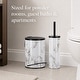 preview thumbnail 7 of 8, Carrara Noir 2 Piece Bathroom Set, Trash Can 3 Liter and Slim Toilet Brush Holder, Black and White Marble, Matte Accents
