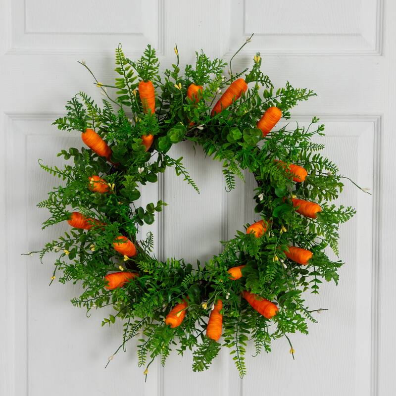 22-in Artificial Easter Fern and Carrots Wreath