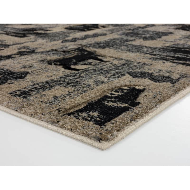 Wild Life Collection Beige/Black Area Rug