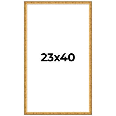 23x40 Frame Gold Real Wood Picture Frame Width 1 inches | Interior