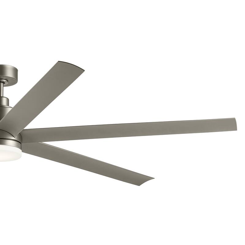 Kichler Lighting Loa 80 Inch Ceiling Fan with Satin Etch Cased Opal Glass in Brushed Nickel with Silver Blades