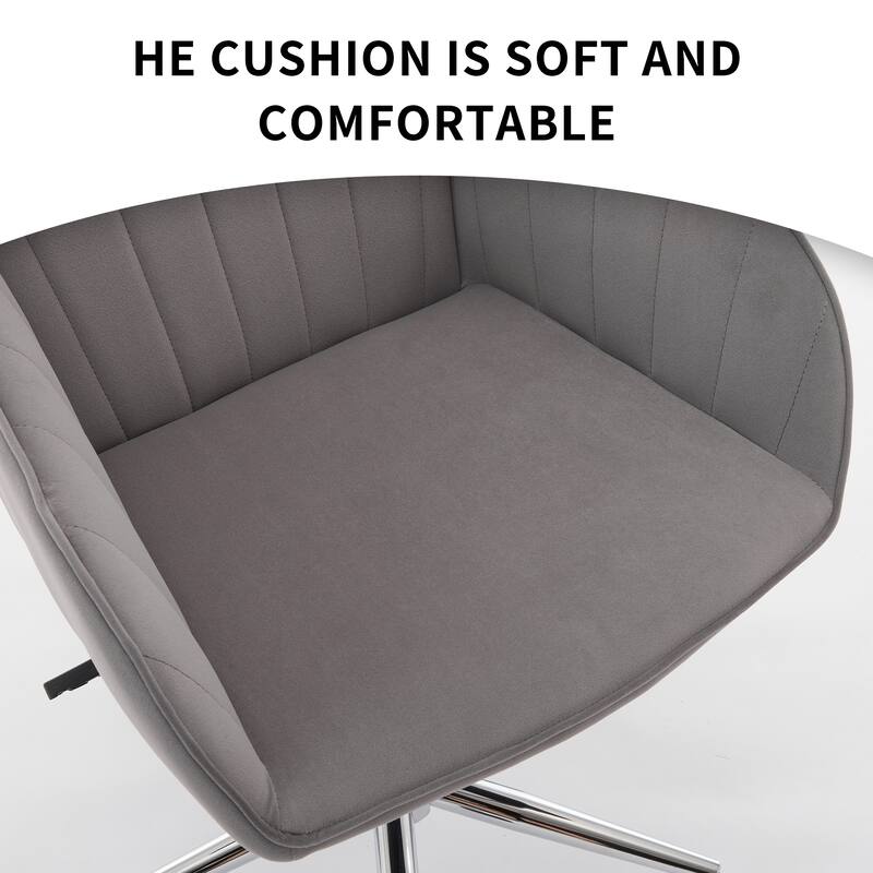 Adjustable Velvet Office Chair Ergonomic Swivel Chair with Backrest