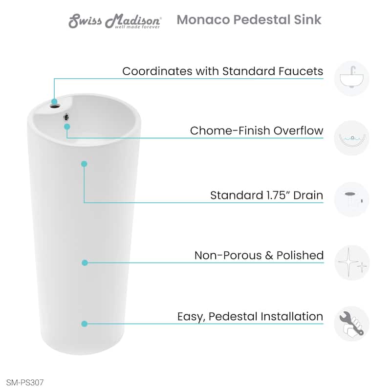 Monaco Circular Basin Pedestal sink