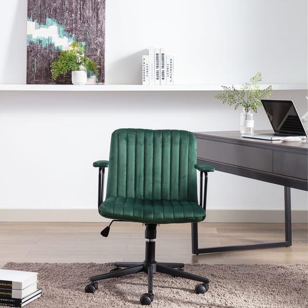 Green Swivel Office Chair with Black Frame Bed Bath & Beyond 36416096