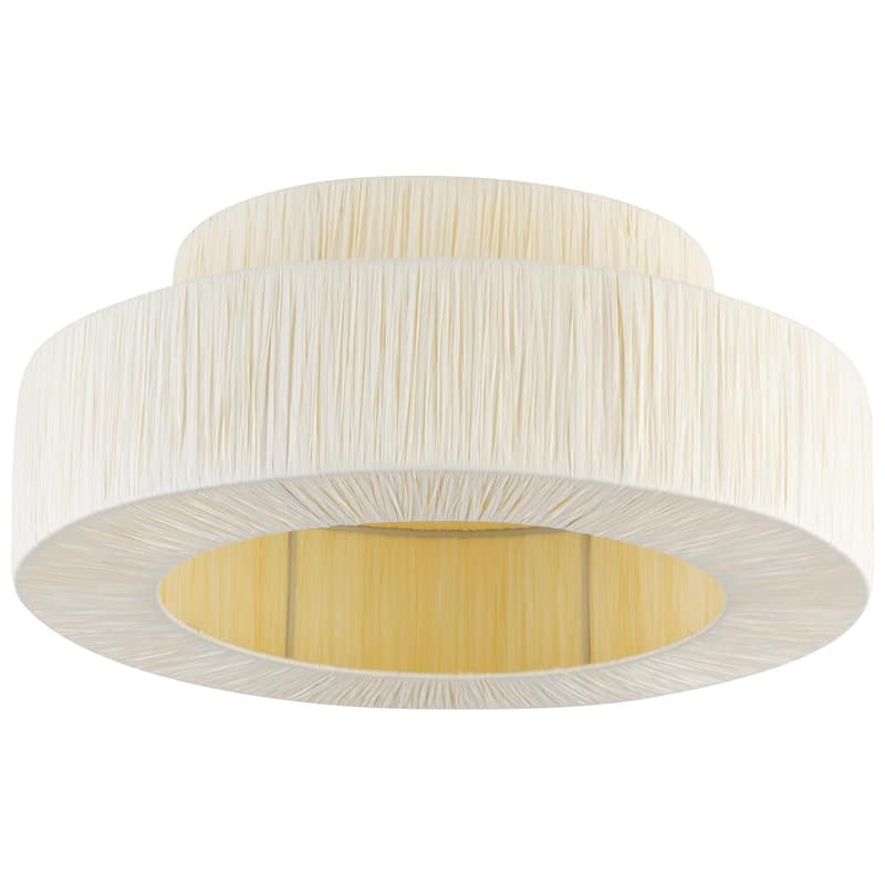 Maxax 1 - Light Raffia Dimmable Metal Drum Flush Mount