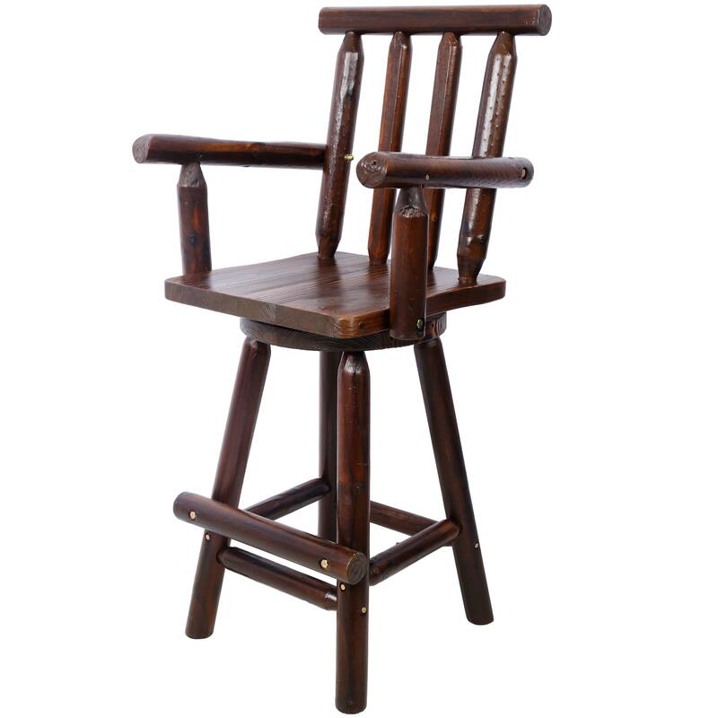 Rustic Bar Stool - Fir Wood Construction