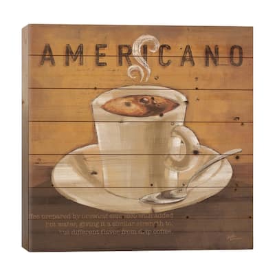 Coffee And Co. II Print On Wood by Janelle Penner - Multi-Color