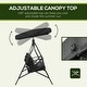 preview thumbnail 5 of 16, Outsunny 3-Seat Patio Swing Chair, Outdoor Canopy Swing Glider with Cushion with 3 Throw Pillows & Adjustable Shade for Porch