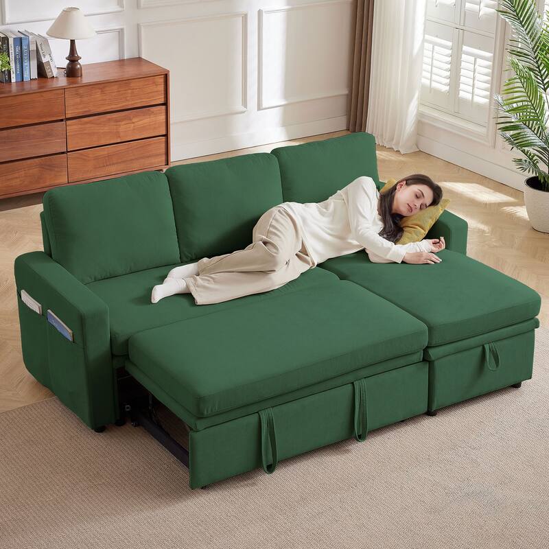 78.94" Striped Fabric Sleeper Sofa