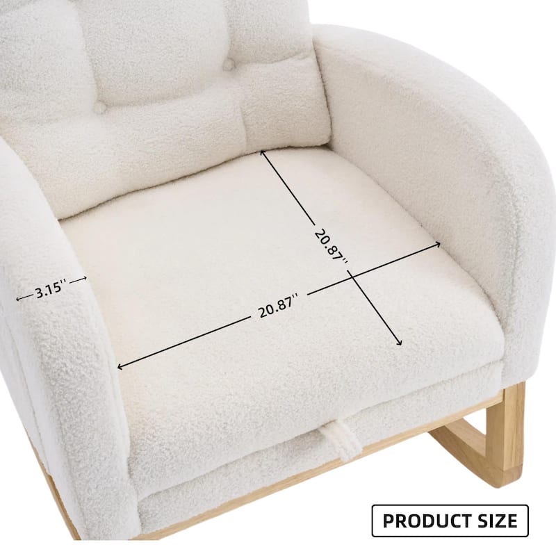Plush Accent Rocking Chair with Footrest