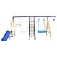 preview thumbnail 9 of 7, 500 lbs 7 in 1 Swing Set for Kids Backyard Outdoor A-Frame Heavy-Duty Metal Swing Sets with Slide - Multicolor