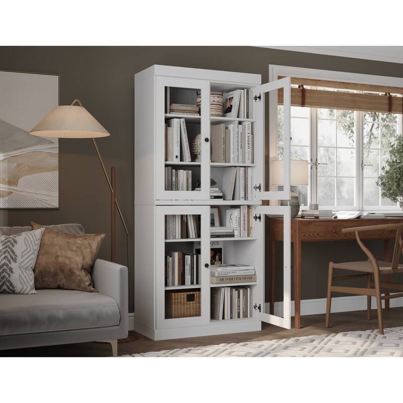 100% Solid Wood 6-Shelf Bookcase with Optional Doors by Palace Imports