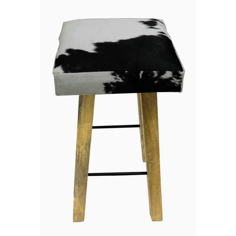 Square Black and White Cowhide Bar Stool RUSTIC Bed Bath & Beyond