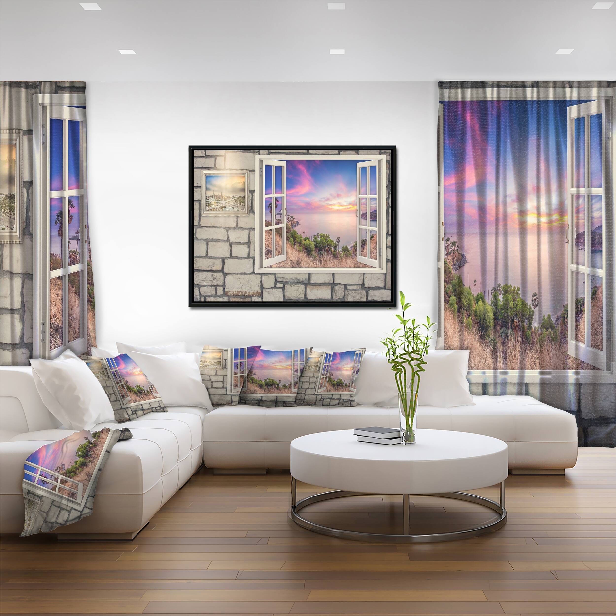 Designart "Window to Beautiful Stretch of Land" Modern Landscape Wall