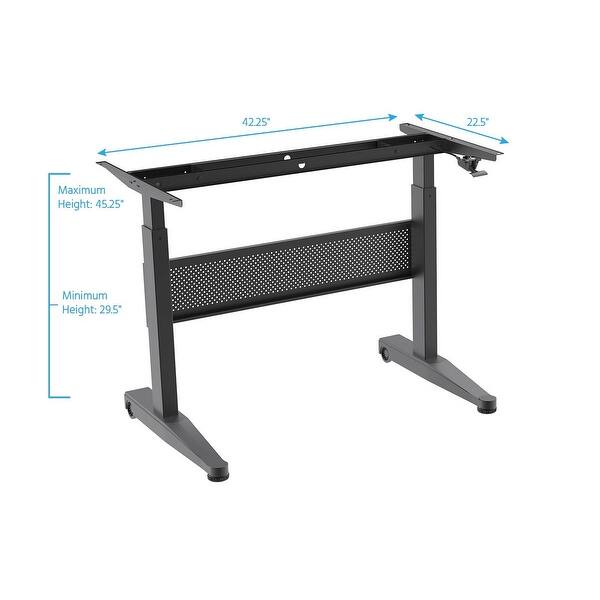 Shop Monoprice Height Adjustable Gas Lift Sit Stand Desk Frame 4ft Wide Black Overstock 21871670