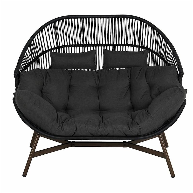 Outdoor Wicker Egg Chairs With Stand Loveseats With Cushions