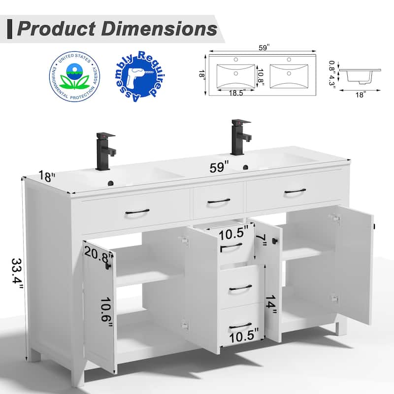 Sink Bathroom Vanity with Counter Top Set