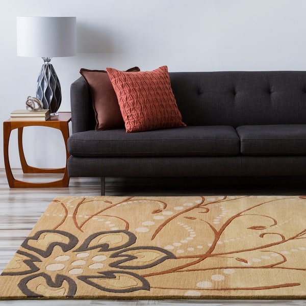 slide 2 of 31, Handmade Windy Transitional Floral Wool Area Rug