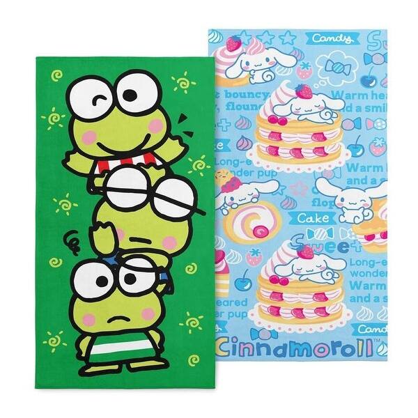 slide 2 of 10, Sanrio Hello Kitty & Friends 2PK Beach Towels 30" x 60" - Keroppi Trio Swt Cinn