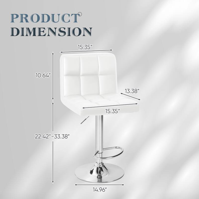 Homall Adjustable PU Leather Swivel Bar Stools, Set of 4
