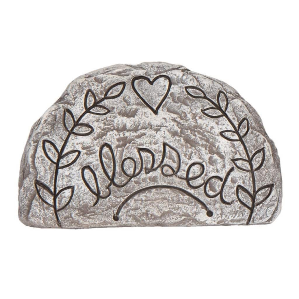 Transpac Stone 7.75" Gray Spring Blessed Garden Marker Stone