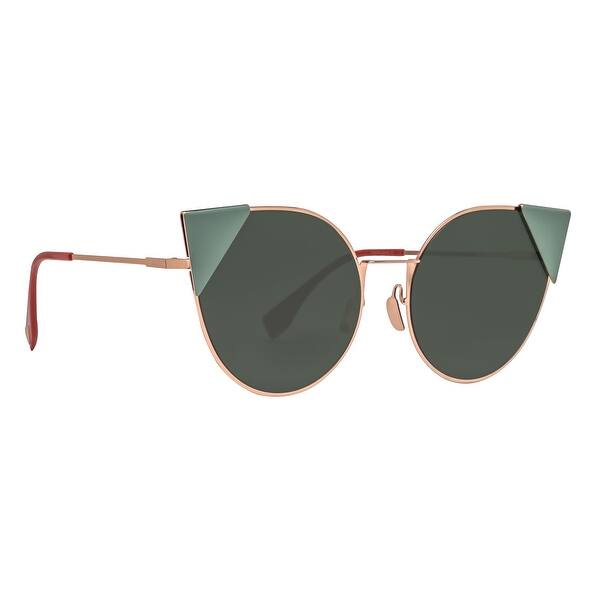 Shop Fendi Lei Ff 0190 S Ddb07 Copper Gold Green Round Cat Eye